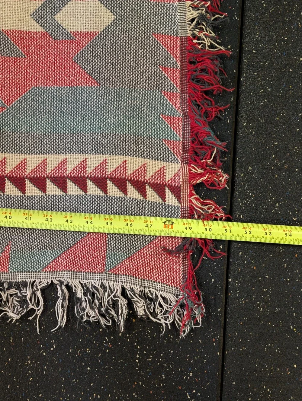 Vintage Crown Craft Aztec Southwest Throw Blanket 5'x4' Made in USA
